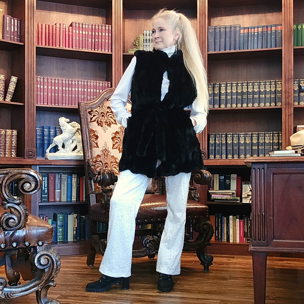 NWT Genuine Rabbit Fur Vest M/L